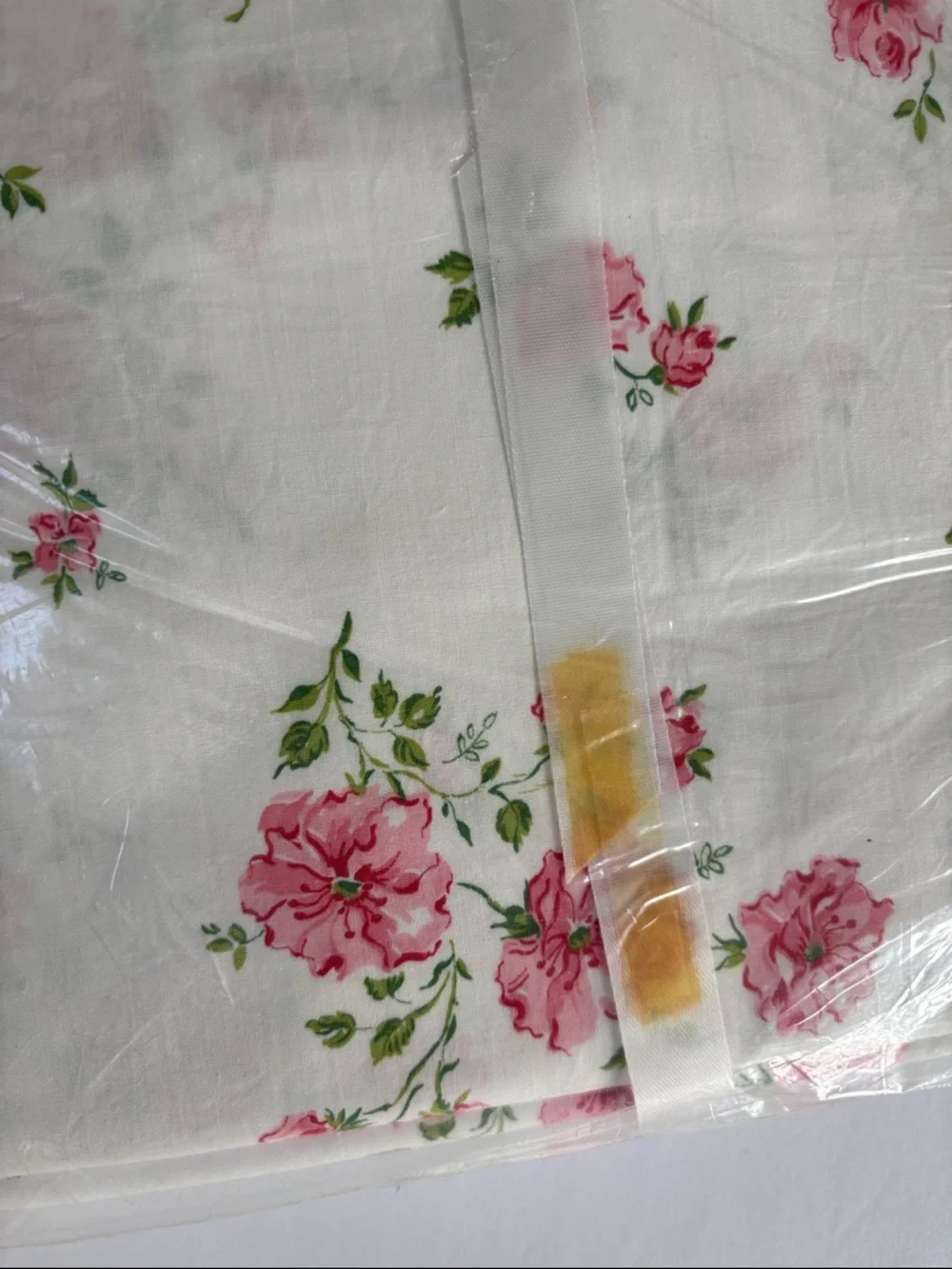 Vintage Penny’s Pencale White Pink Floral Fine Combed (2) Flat Bed Sheets 72x108